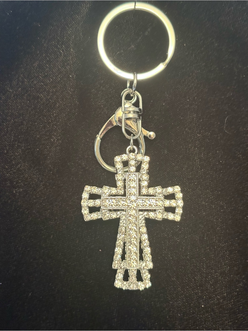 Crystal Cross Keychain/purse bling with Sparkling Rhinestones